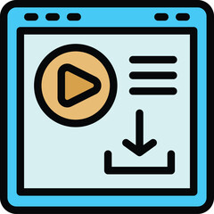 Wall Mural - filter search video file icon. outline filter search video file vector icon for web design isolated 