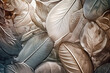 © ADDICTIVE STOCK - AI generated illustration of pile of verdant leaves with veins and crumpled surface forming full frame backdrop