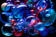 © ADDICTIVE STOCK - Generative AI illustration of abstract background with red and blue bubbles of different sizes