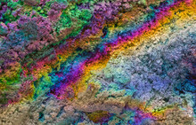 Closeup Of Iron Ore With Rainbow Color Pattern