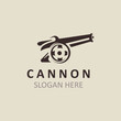 Cannon Artilery logo vintage image design. cannonball military logo concept