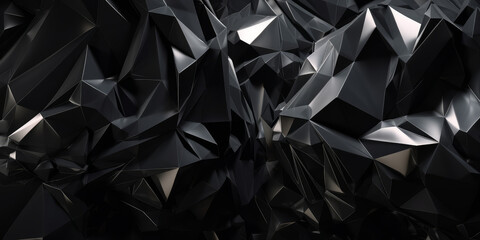 Ai generated illustration of abstract black crystal background