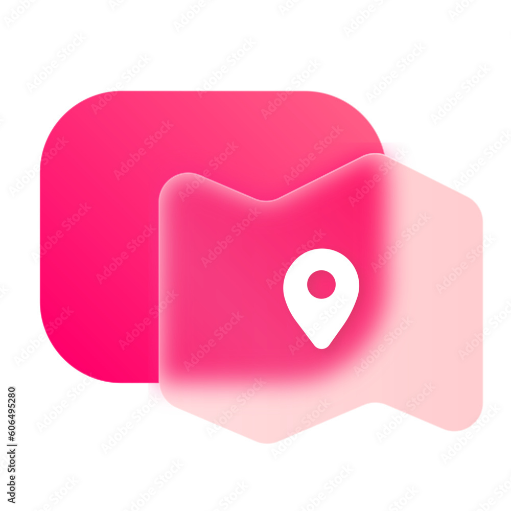 Glass Map Icon Maps Location Glassmorphism UI Icon Sign and Symbol Design Illustrator ...