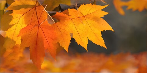 Wall Mural - Autumn background from colorful leaves close-up.