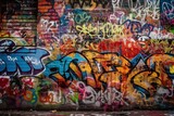 Fototapeta Paryż - Graffiti on the wall, created with generative AI