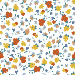 Poster - Little cute flower pattern, floral seamless design
