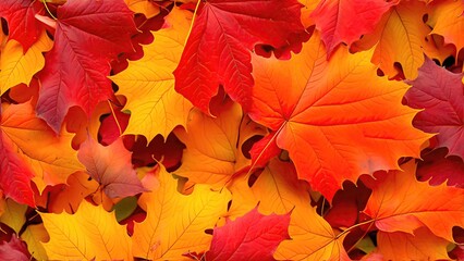 Wall Mural - Autumn background from colorful leaves close-up.