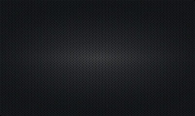 Carbon fibre texture background, New Technology abstract, vector illustration. Hexagon dark background. Black honeycomb abstract metal grid pattern technology wallpaper with light spots from lamps