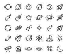 Set Of Space Icon Vector Logo Illustration