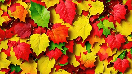 Wall Mural - Autumn background from colorful leaves close-up.