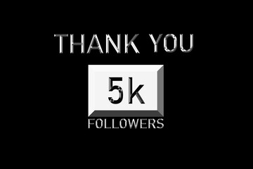 Wall Mural - Thank you followers peoples, 5k online social group, happy banner celebrate, Vector illustration