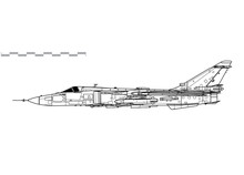 Sukhoi SU-24MR Fencer-E With Storm Shadow Cruise Missile. Vector Drawing Of Reconnaissance And Attack Aircraft. Side View. Image For Illustration And Infographics. 