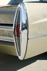 Vintage car tail fin and tail light detail