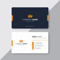 Wall Mural - Professional Elegant orange and white Modern Business Card Design Template