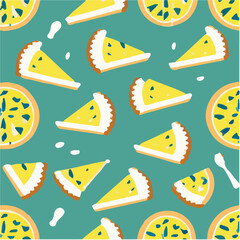 cute simple lemon tart pattern, cartoon, minimal, decorate blankets, carpets, for kids, theme print design
