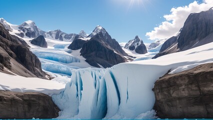 An Image Of A Stunningly Panoramic View Of A Glacier AI Generative