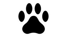 Black Silhouette Of A Paw Print, Isolated