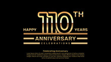 110 Year Anniversary Logo Design With Double Line Concept, Logo Vector Template