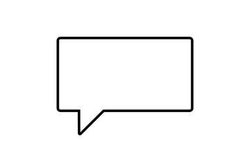 Vector speech bubble. Empty space for text. Stroke rectangle speech, dialog bubble for comic, book, poster, illustration, etc.