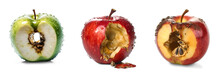 Rotten Apple, Isolated Background. Generative Ai