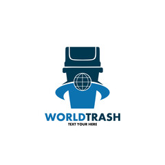 Trash of world vector logo template. This logo suitable for reduce pollution in the earth.
