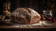 A Multigrain Bread on a Rustic Wooden Table