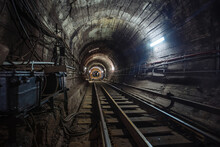 Round Underground Subway Tunnel With Tubing