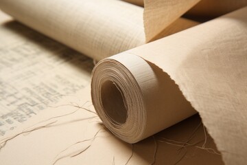 textured paper with natural fibers such as hemp or linen. Generative ai