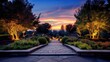 © ThisDesign - beautiful twilight sky in a serene garden generative ai