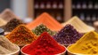 An Illustration Of A Breathtaking Display Of Different Colored Spices AI Generative