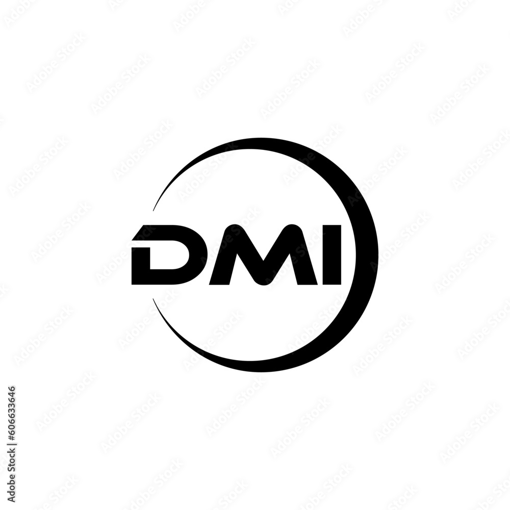 DMI letter logo design with white background in illustrator, cube logo ...
