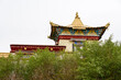 Beautiful gold-roofed red-lacquered Tibetan Buddhist monastery in Tibet