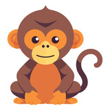 Fototapeta  - Smiling baby monkey sitting
