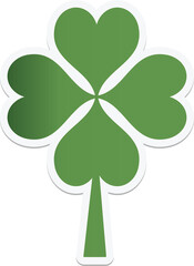 Poster - Digital png photo of green clover leaf on transparent background