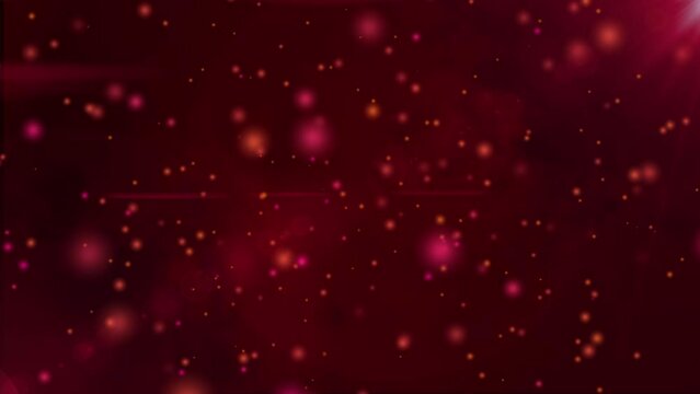 Wall Mural -  - Red Glistering shiny particle rain motion light luminance illustration night background, artistic space bokeh speed matrix magic effect background animation