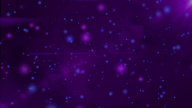 Wall Mural -  - Purple Glistering shiny particle rain motion light luminance illustration night background, artistic space bokeh speed matrix magic effect background animation