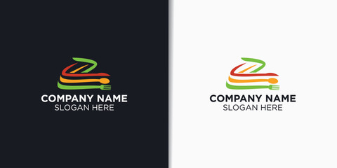 food menu logo design vector, restaurant logo inspiration, cooking tool logo