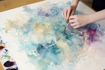 Wall Mural - Paint a series of watercolor flowers in different stages of blooming, from a tight bud to a fully open blossom, generate ai