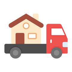 Sticker - House Relocation Flat Icon