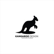 silhouette kangaroo design logo