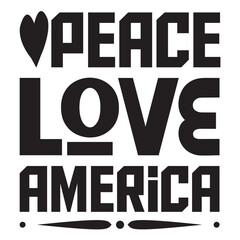 Wall Mural - Peace Love America