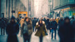 blurred people walking on the street - Generative AI