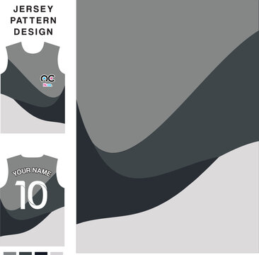 Abstract curve grey concept vector jersey pattern template for printing or sublimation sports uniforms football volleyball basketball e-sports cycling and fishing Free Vector.