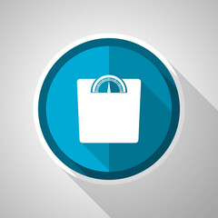 Aufkleber - Weight symbol, flat design vector blue icon with long shadow