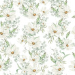 © knopazyzy - Watercolor seamless pattern with .chamomile flowers and leaves.