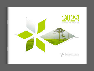 Wall Mural - Cover design annual report business catalog company profile brochure magazine flyer booklet poster banner. A4 scale lanscape template design element cover vector. Create sample image with mesh.