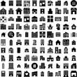 Collection Of 100 Apartment Icons Set Isolated Solid Silhouette Icons Including House, Estate, Apartment, Home, Modern, Architecture, Residential Infographic Elements Vector Illustration Logo