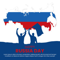 Wall Mural - Happy Russia Day greeting card. Celebrated annually on June 12 in Russia. vector illustration for banner, poster, etc