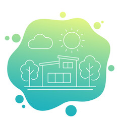 modern house line vector illustration