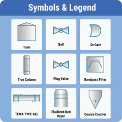 Wall Mural - Vector Illustration for PID Symbols Legends